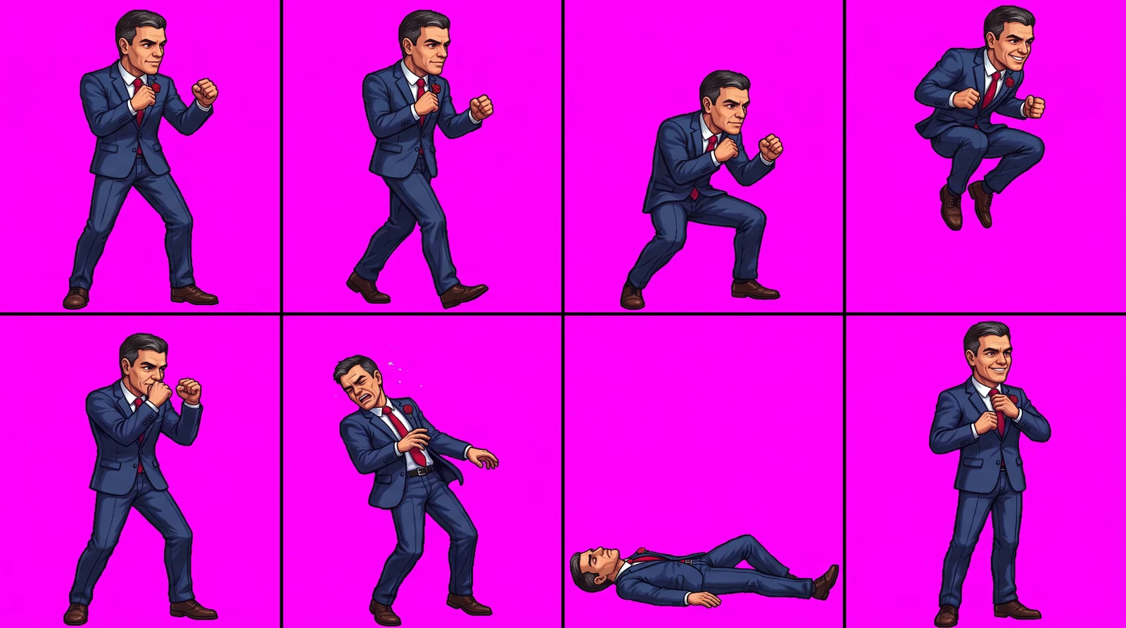 Hoja de sprites original de un personaje