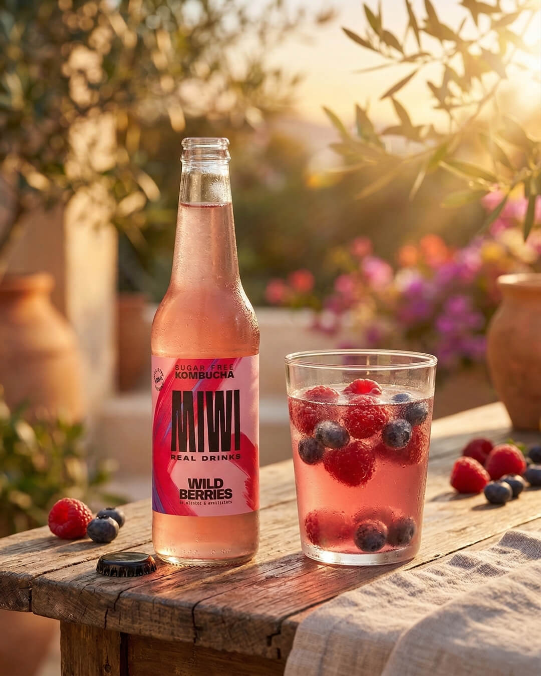 Fotografía lifestyle de MIWI Wild Berries creada con IA - Brand Content MIWI por Gastón Bruno