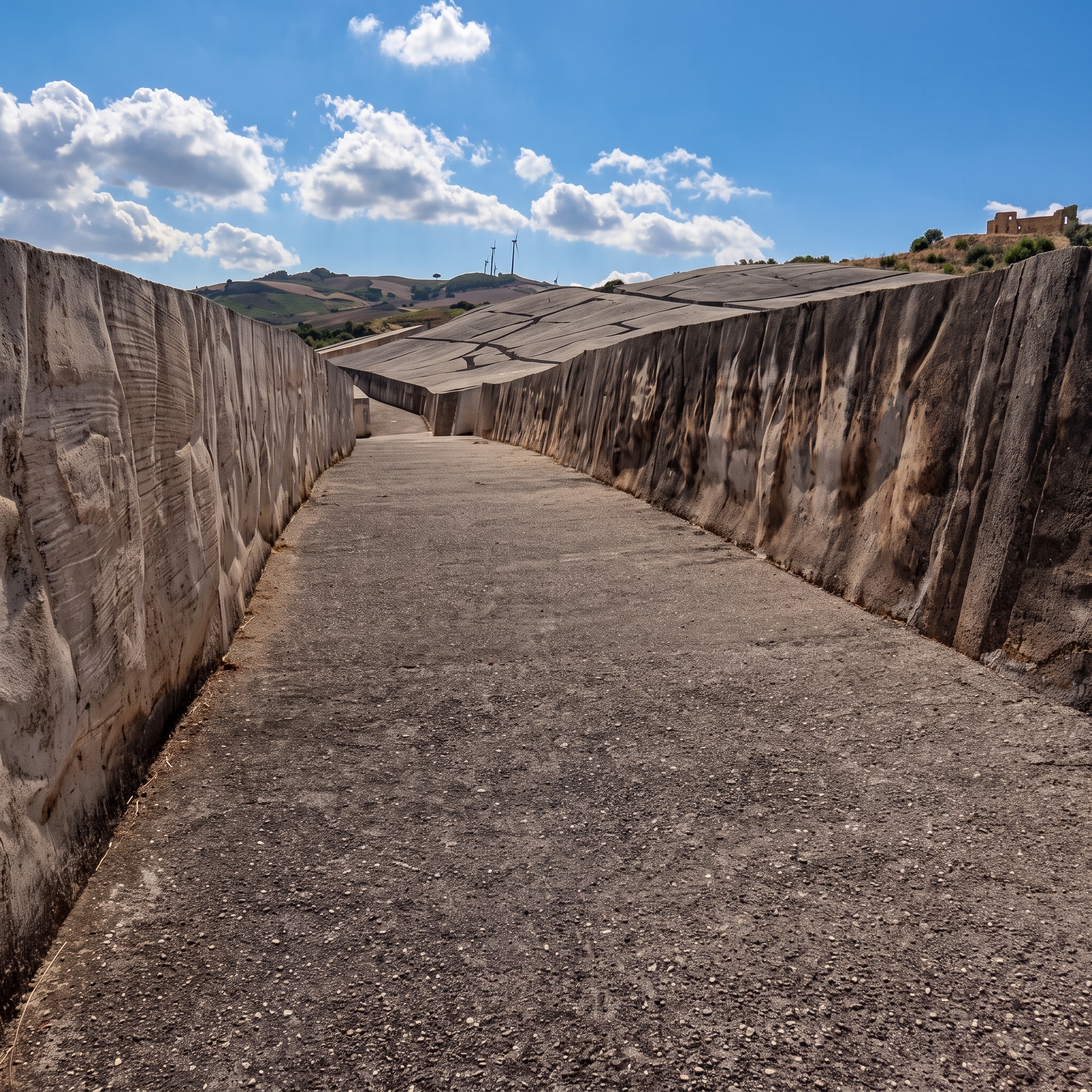 Trazado de las grietas del Cretto di Burri desde el interior