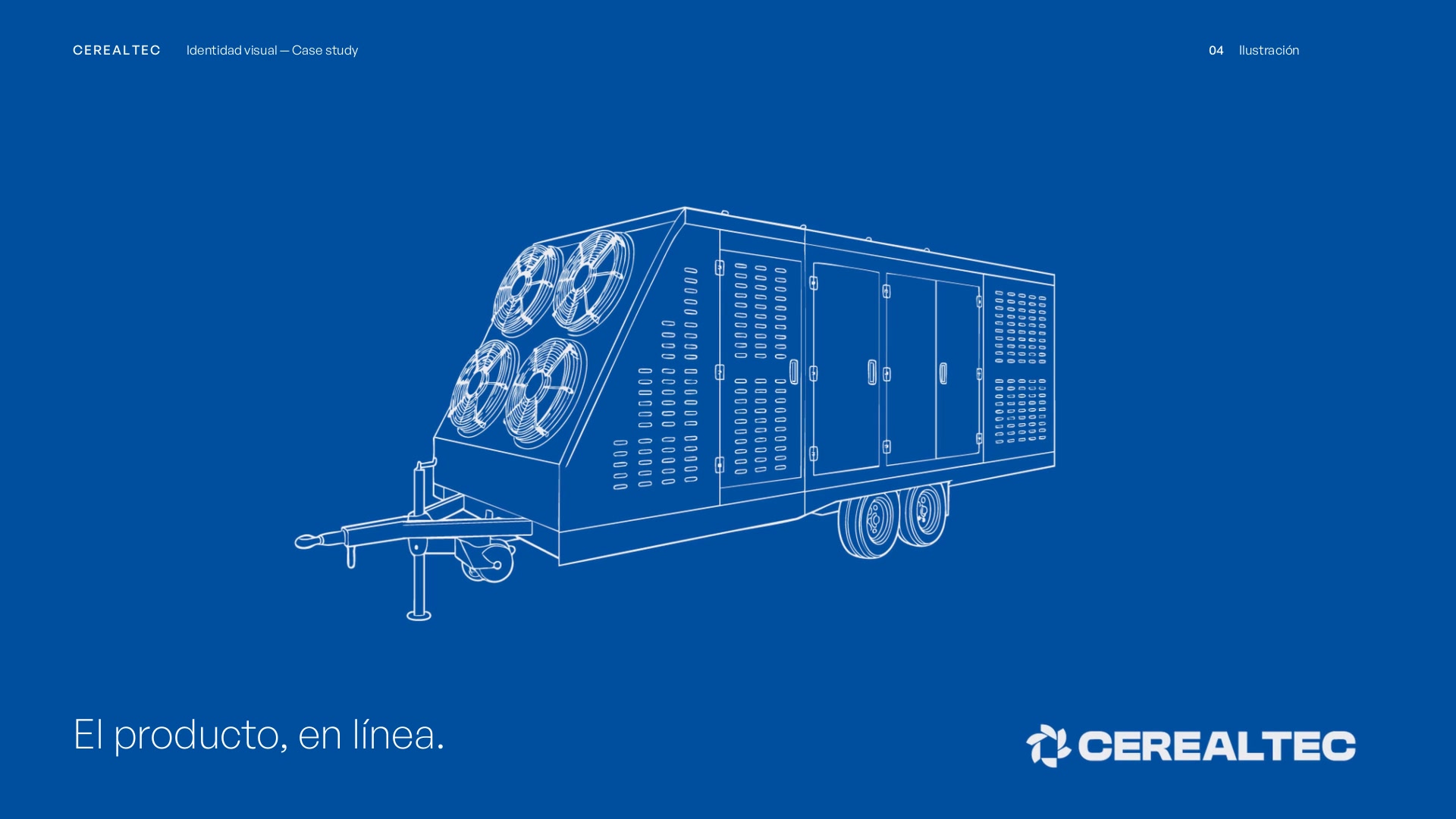 Ilustración en línea de un equipo móvil de refrigeración Cerealtec