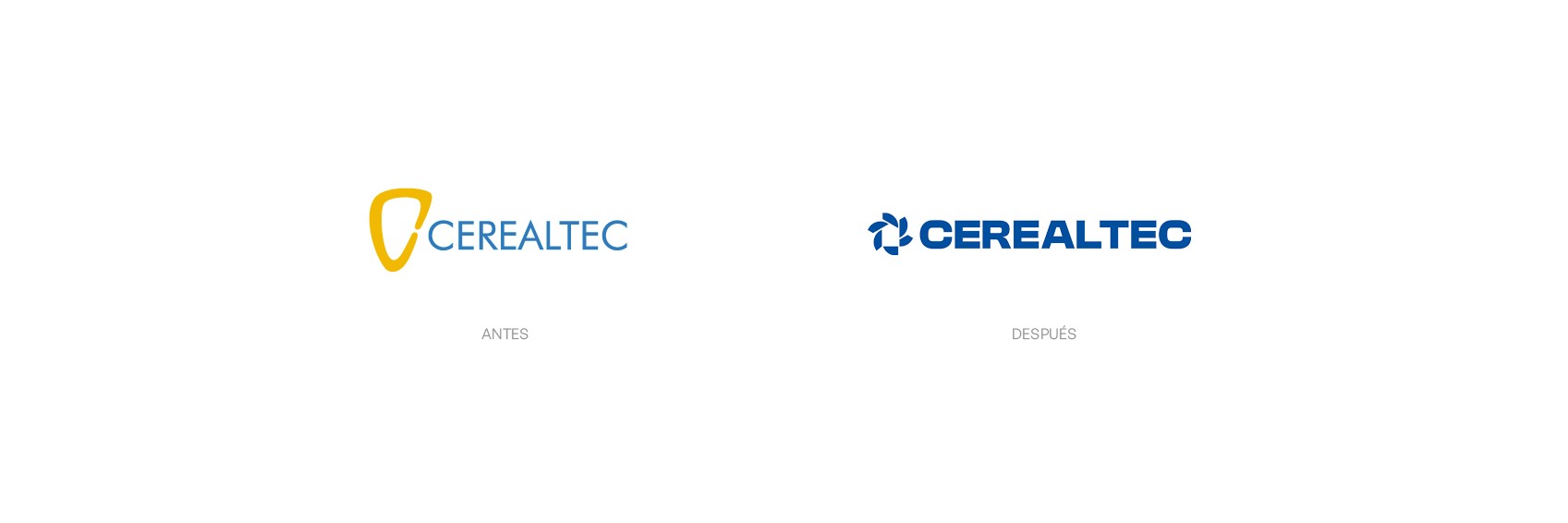 Logotipo de Cerealtec antes y después del rediseño