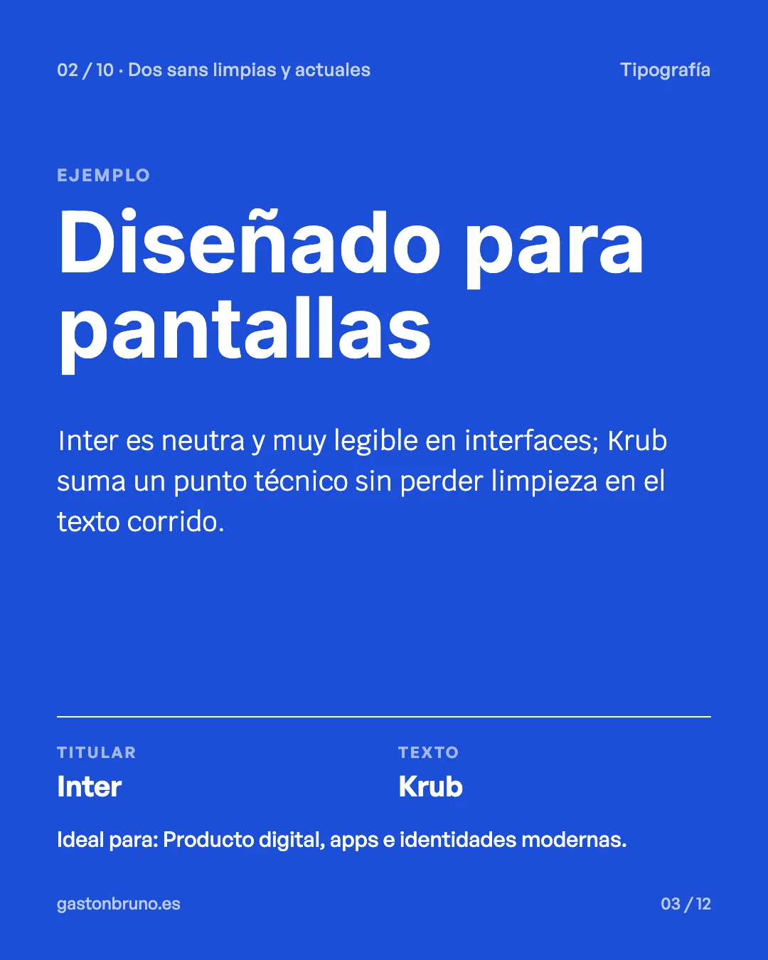 Combinación tipográfica Inter + Krub: titular en Inter y texto en Krub