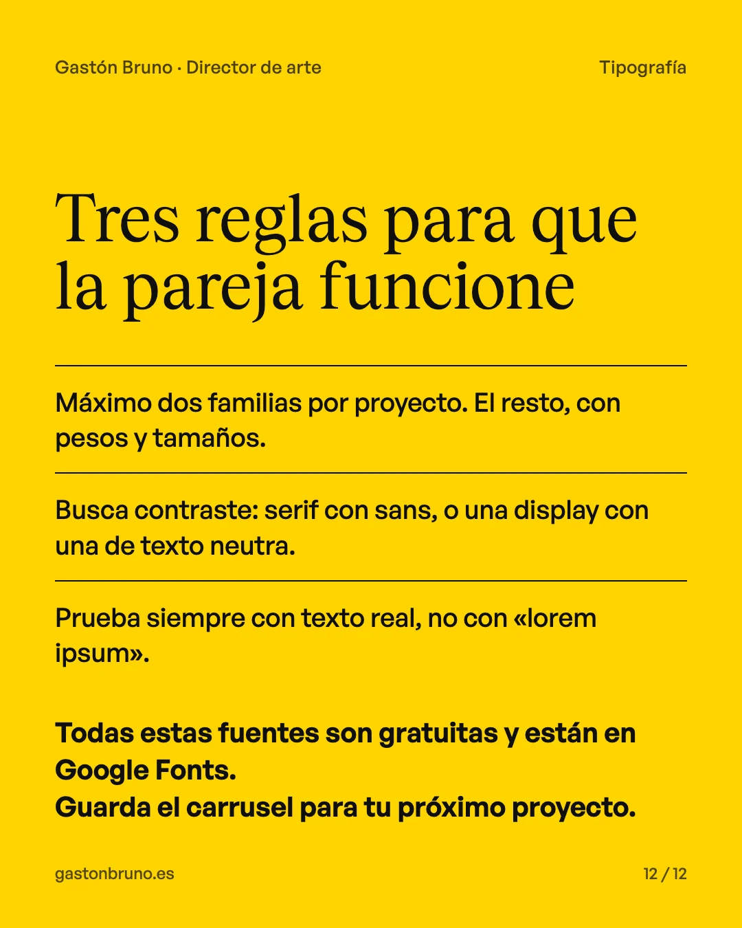 Tres reglas para combinar tipografías
