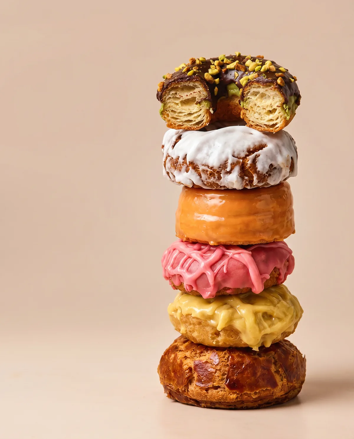 Torre de rosquillas de La Mallorquina, fotografía de alimentos creada con IA