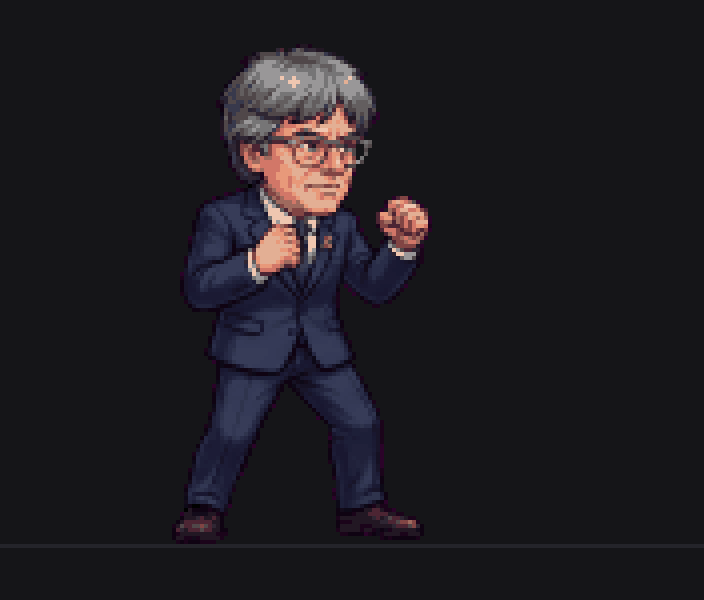 Animación en pixel art de Carles Puchimont: guardia, andar, puño, patada y especial