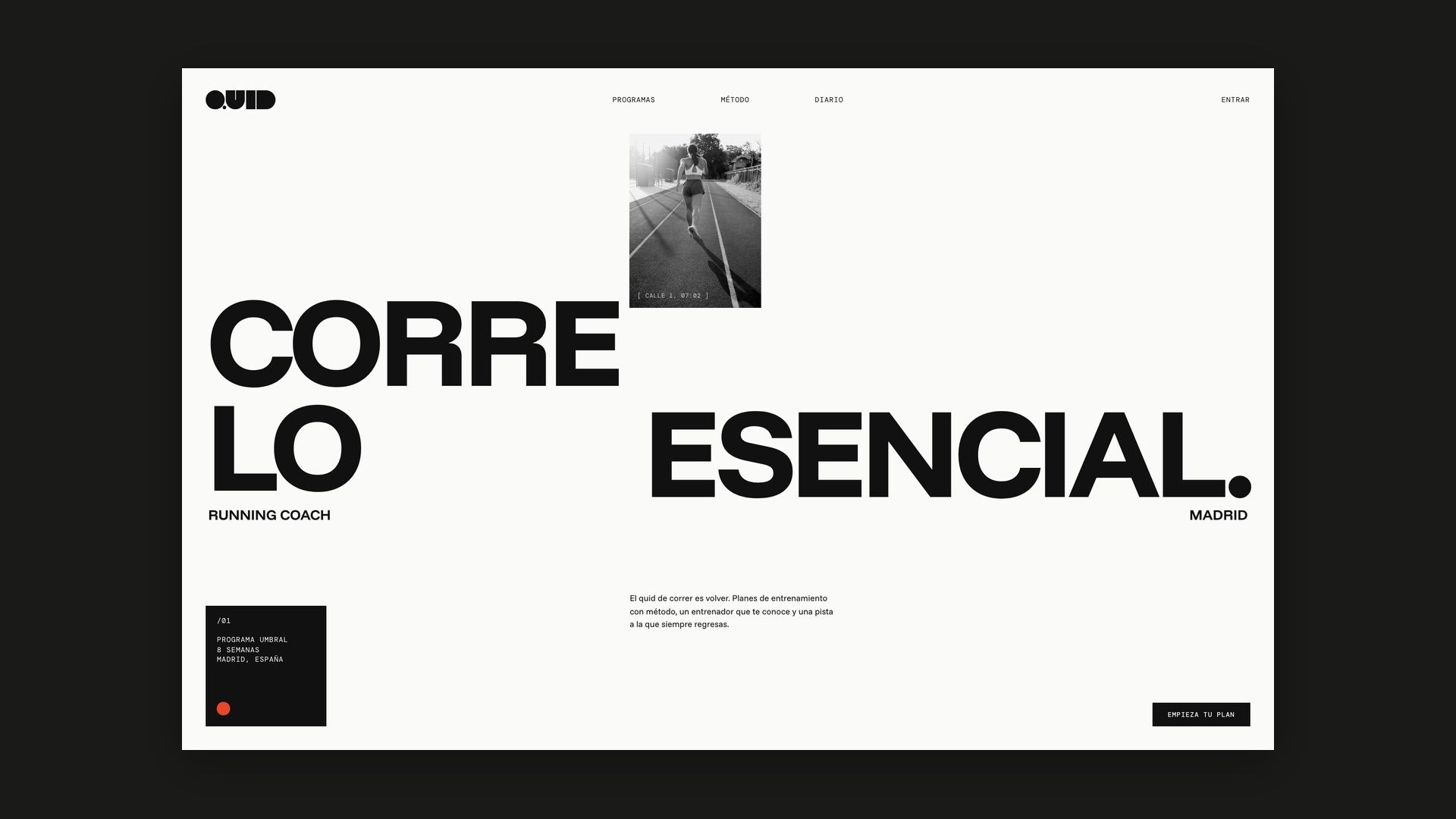 Web de QUID: portada con Corre lo esencial