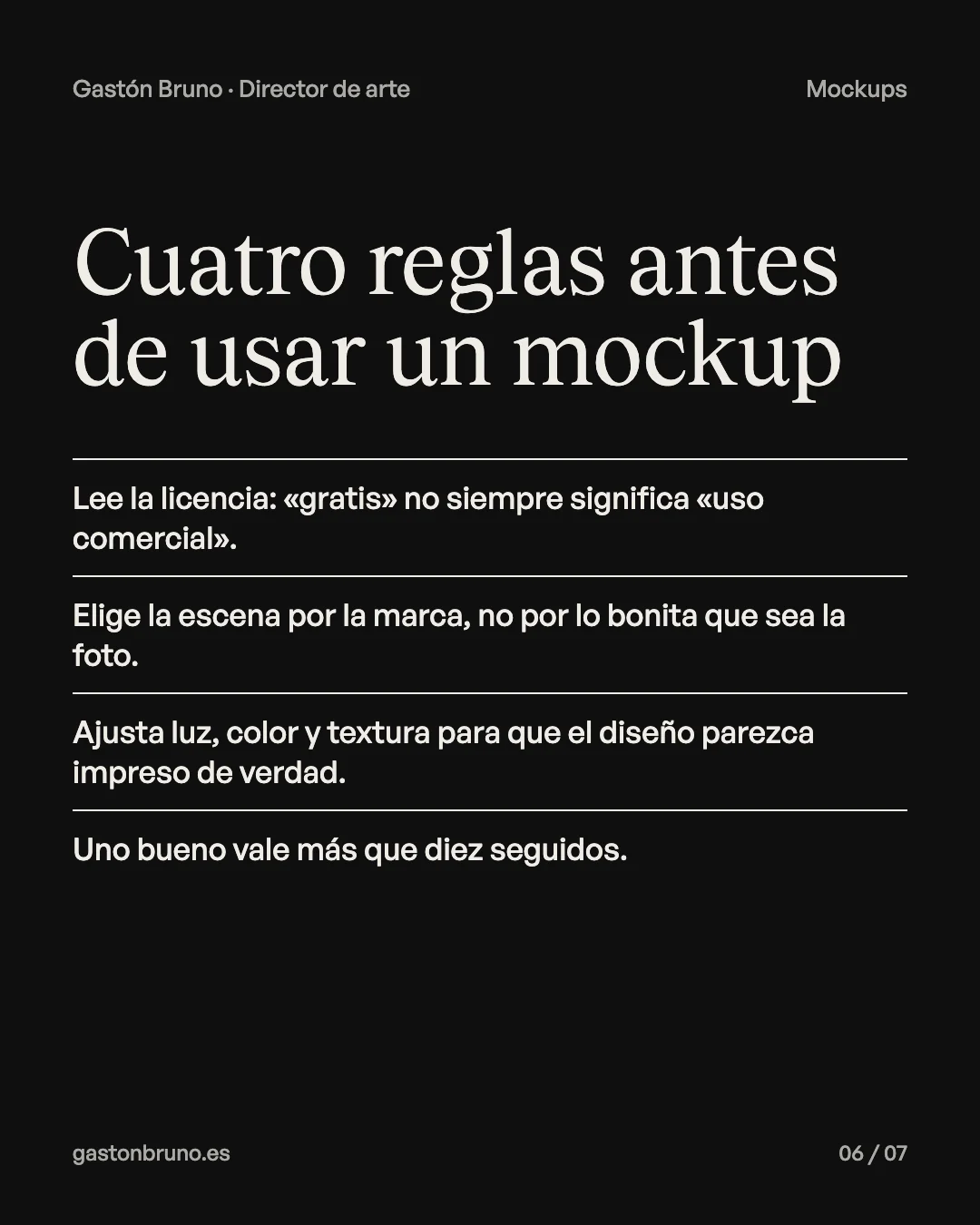 Cuatro reglas antes de usar un mockup